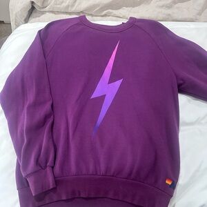 Aviator Nation Purple Logo Medium Crew Sweatshirt